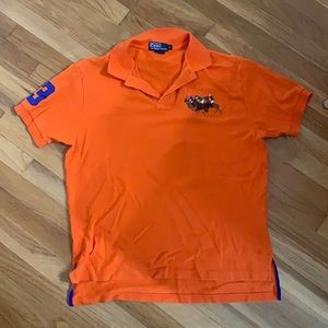 Orange and blue polo
